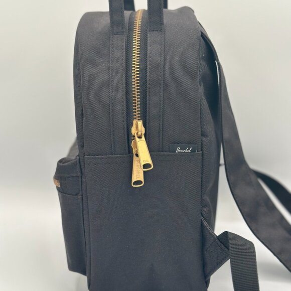 🎒 **Herschel Nova Mini Backpack - Black with Gold Zippers** - Picture 5 of 9